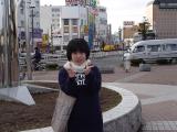 Tomomi, in front of Kushiro station